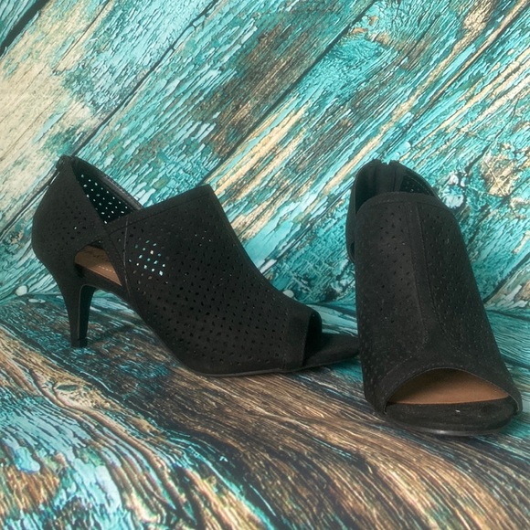 Style & Co. Shoes - Style & Co black eyelet booties with open toe